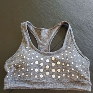 Lorna Jane sports bra size medium Gray with white polka dots